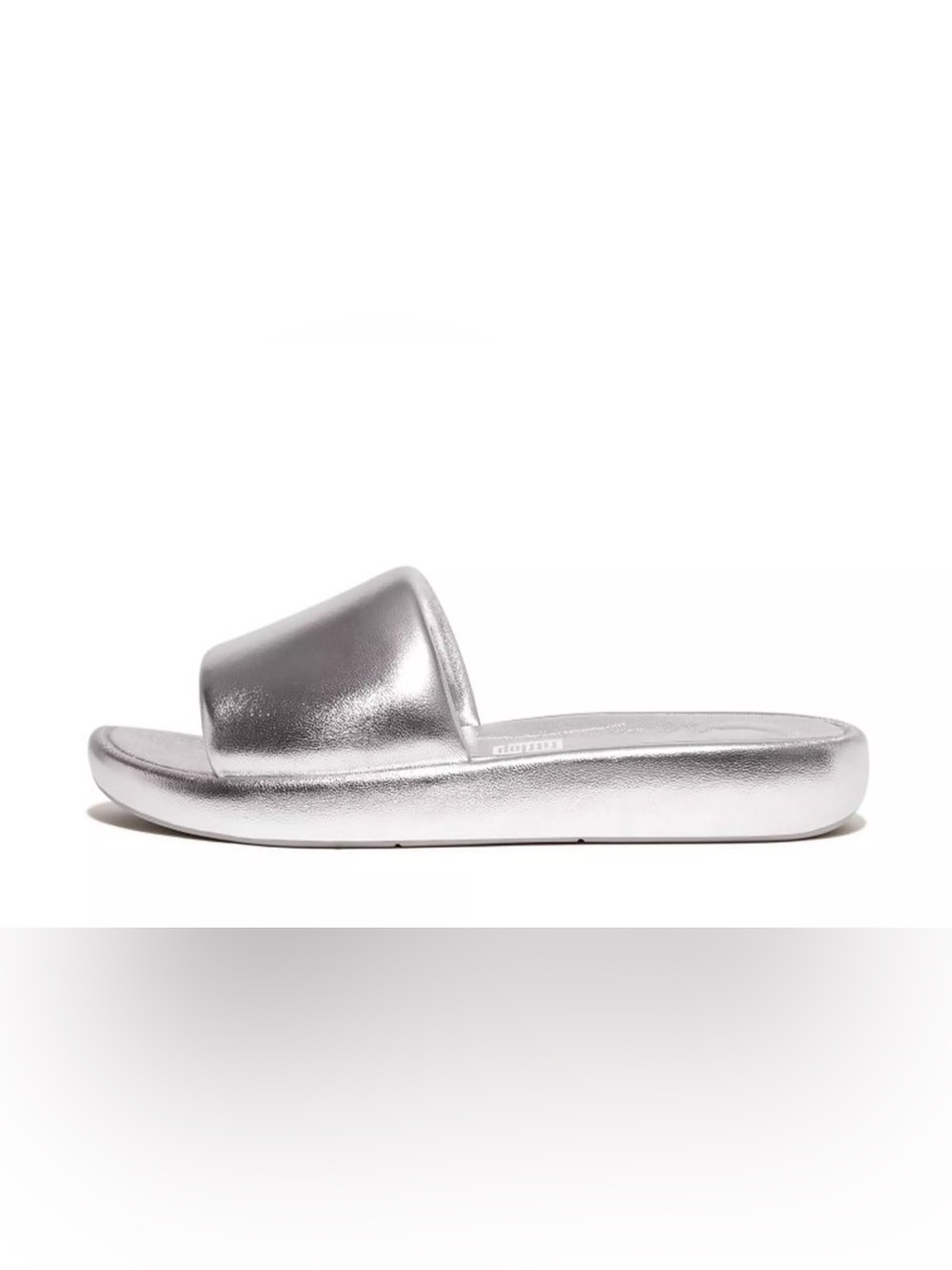 EUC FitFlop Women's iQushion D-Luxe Padded Leather Slides Sandals